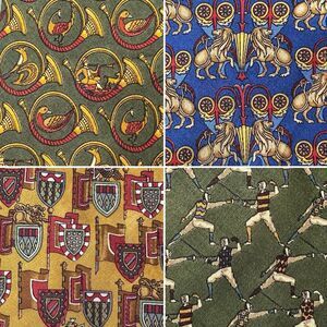 Salvatore Ferragamo Lot 4 Silk Ties Made In Italy Rare Vintage